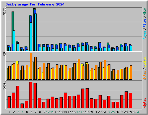 Daily usage for February 2024