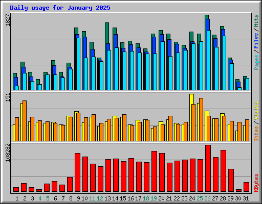 Daily usage for January 2025