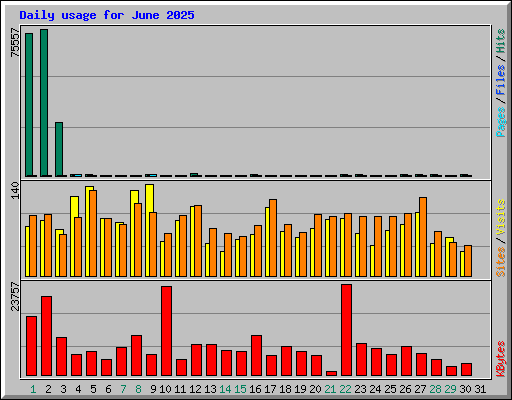 Daily usage for June 2025