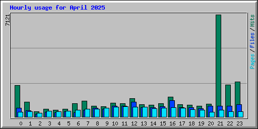 Hourly usage for April 2025