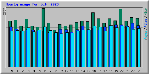 Hourly usage for July 2025